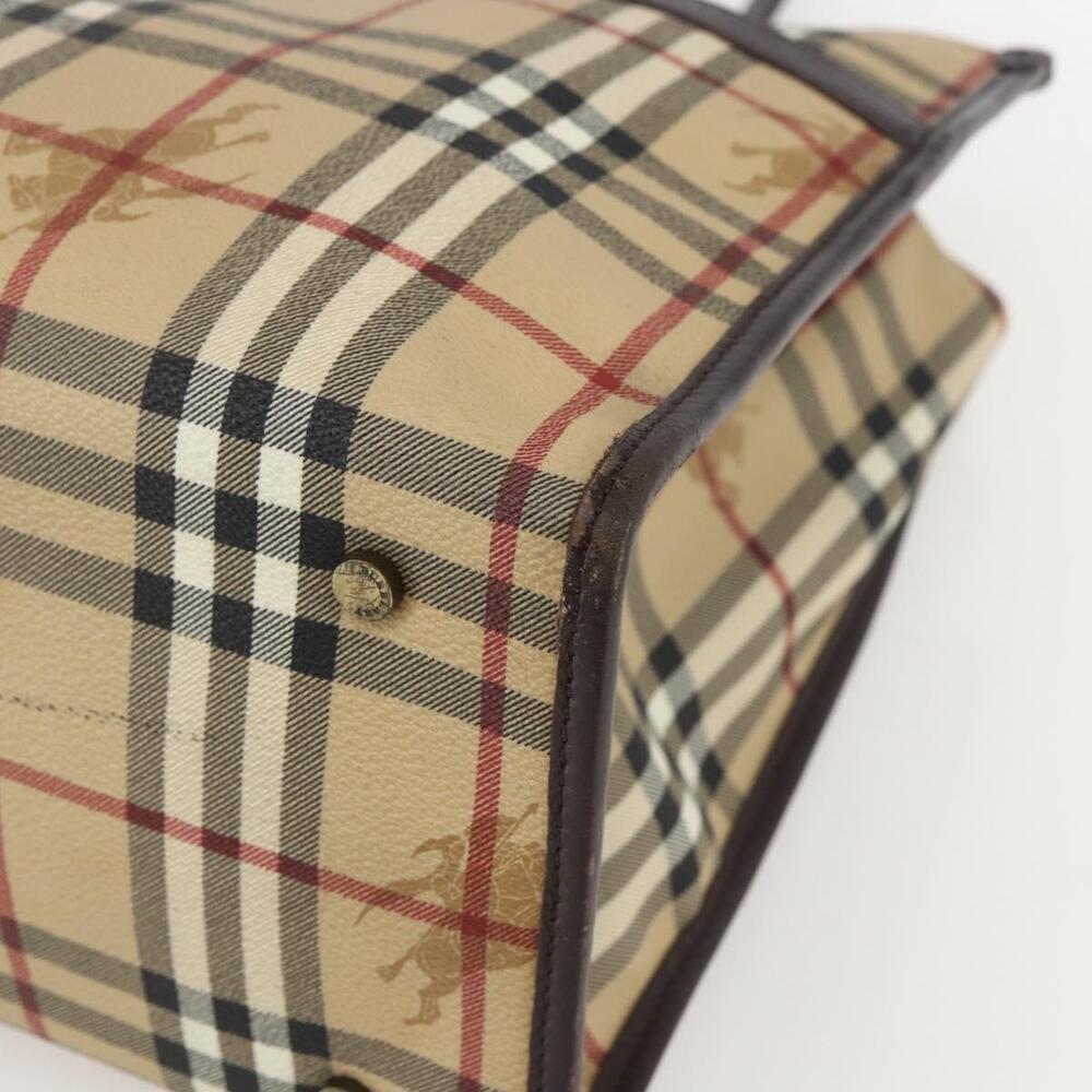 BURBERRY Nova Check Tote Bag PVC Beige Auth 160285 - Picture 9 of 16